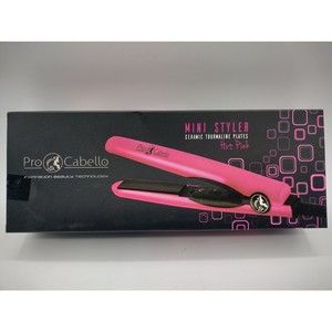 ProCabello Mini Flat Iron 0.5″ Ceramic Tourmaline Plates Hair Straightener Pink